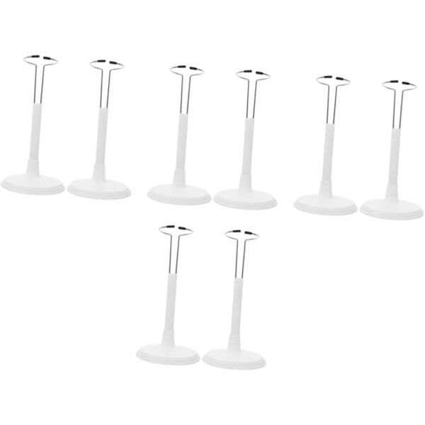 Support per bambole Beaupretty 8 pezzi in PVC bianco, portatile e resistente