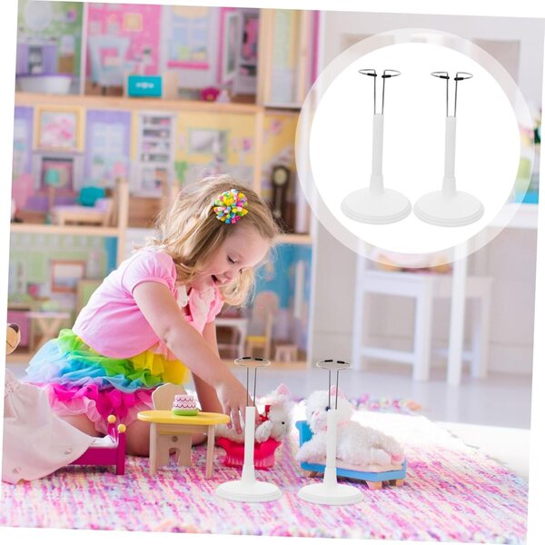 Support per bambole Beaupretty 8 pezzi in PVC bianco, portatile e resistente