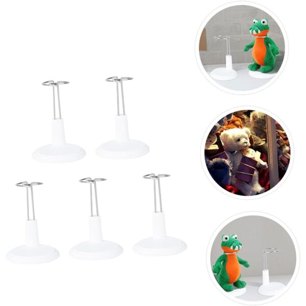 Set 5 Supporti Regolabili per Bambole Bianchi in PVC e Fil di Ferro Stabili