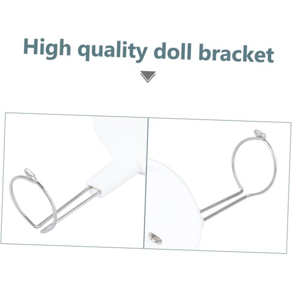 Set 5 Supporti Regolabili per Bambole Bianchi in PVC e Fil di Ferro Stabili