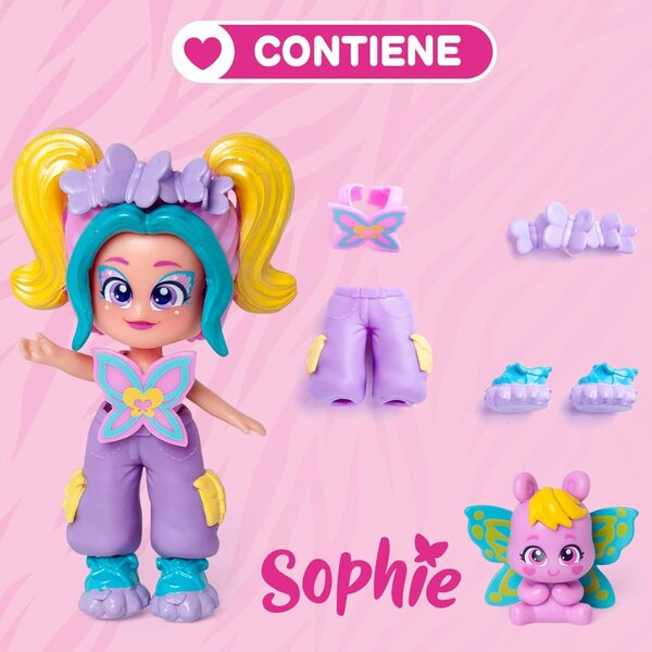 KOOKYLOOS Sophie con Papillon - Bambola fashion da collezione con animali e accessori