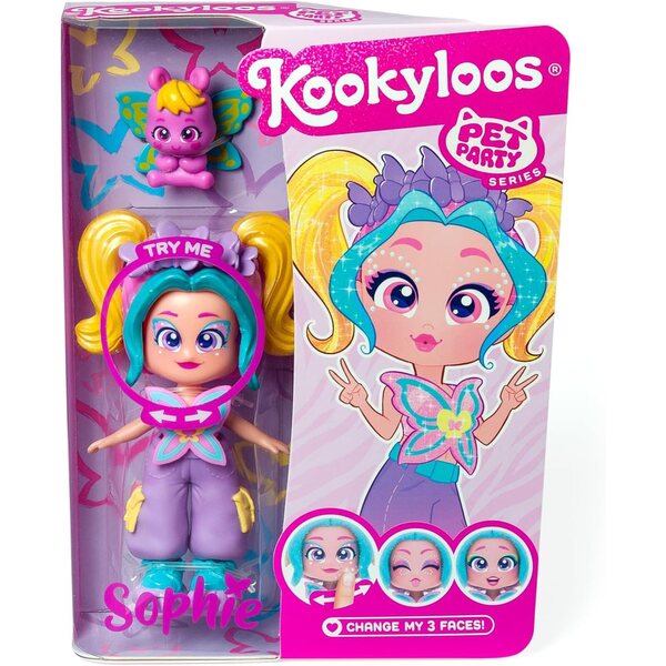 KOOKYLOOS Sophie con Papillon - Bambola fashion da collezione con animali e accessori