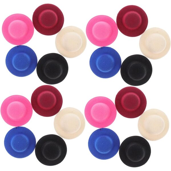 20 Mini Cappelli in Tessuto Multicolore per Bambole, Accessori Creativi e Decorazioni Festa