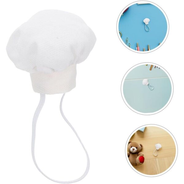 4 weiße Miniatur-Hüte für Kochpuppen, 10–15 cm, kreatives Zubehör