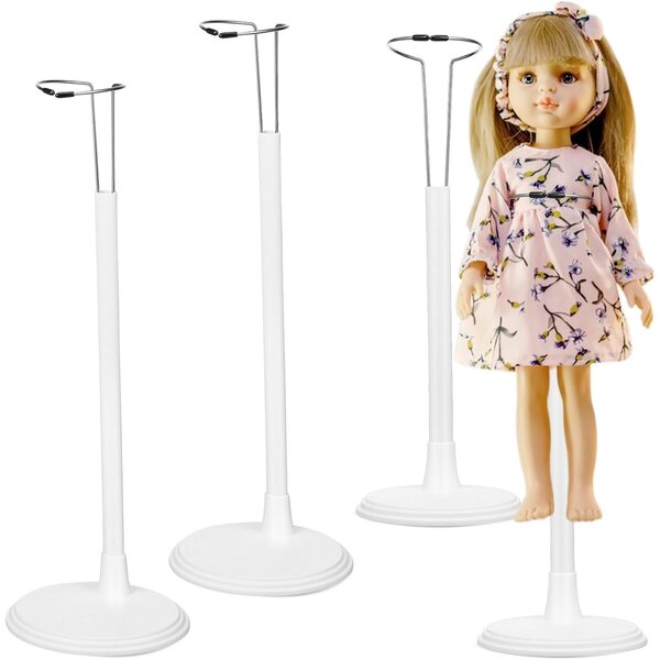 Set 4 Supporti Verticali Trasparenti per Bambole e Figurine con Resistenza Rinforzata