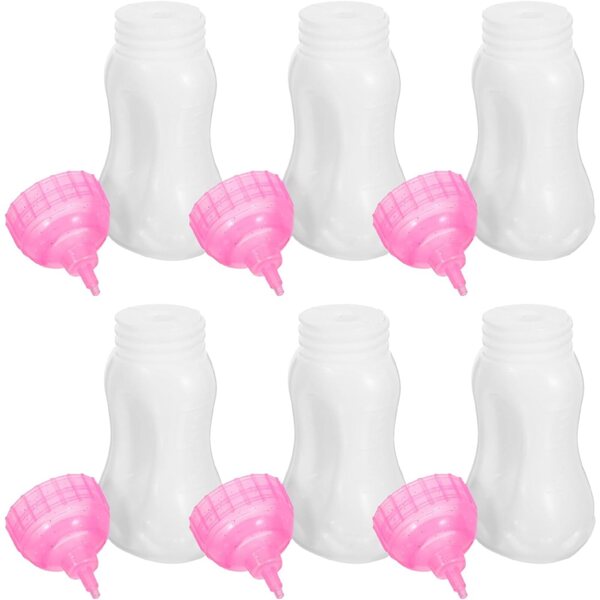 CLISPEED Set 6 Biberons Miniature per Bambole - Accessori Gioco e Decorazione Casa Bambole