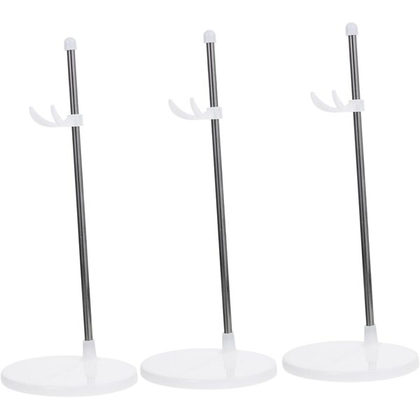 ABOOFAN Set 3 Supporti Regolabili per Bambole in Plastica Bianca, Stabile e Portatile