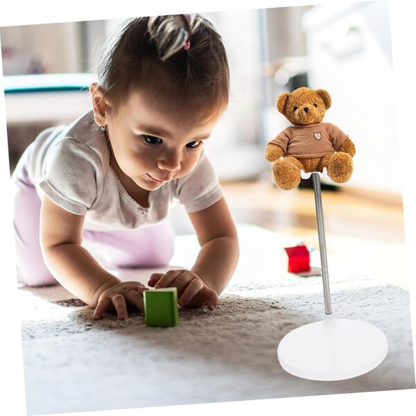 ABOOFAN Set 3 Supporti Regolabili per Bambole in Plastica Bianca, Stabile e Portatile