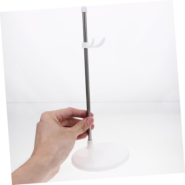 ABOOFAN Set 3 Supporti Regolabili per Bambole in Plastica Bianca, Stabile e Portatile