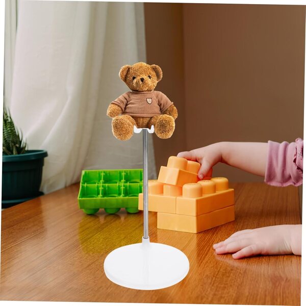 ABOOFAN Set 3 Supporti Regolabili per Bambole in Plastica Bianca, Stabile e Portatile