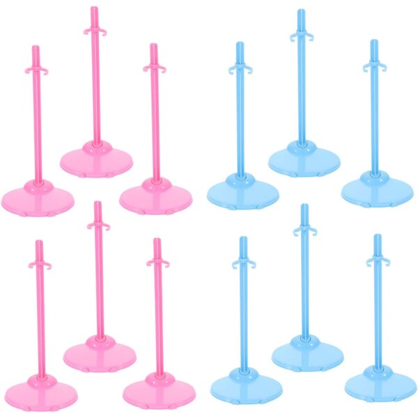 Support per bambole 30 pezzi in plastica colorata, espositori stabili per giochi e collezioni
