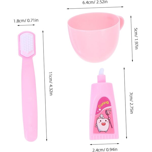 Set mit 2 Badezimmer-Miniatur-Zubehörsets für 18-Zoll-Puppen – kreatives Nachahmungsspiel