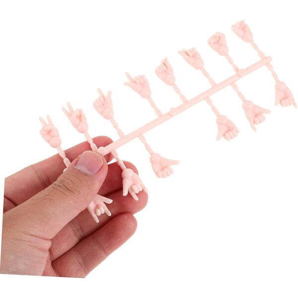 Set 4 Paia Mani di Bambola Realistiche in Plastica per Creazioni Artistiche
