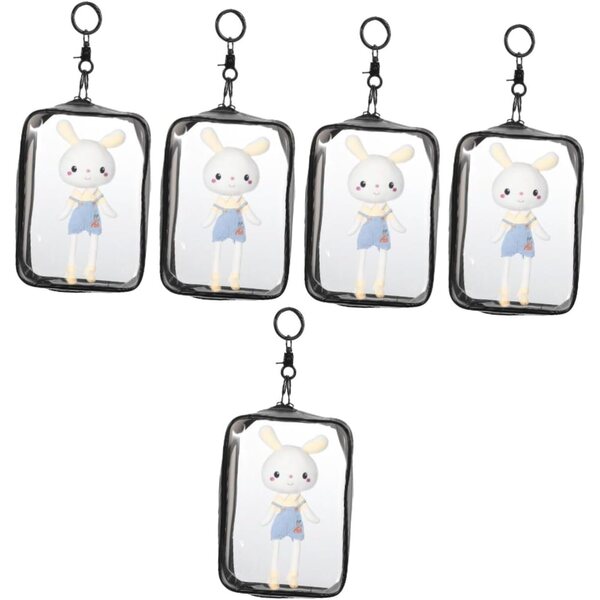 Set 5 Buste Trasparenti con Zip per Statuine e Bambole 25,5x12x6,2 cm