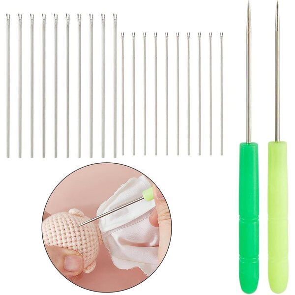 Professionelles Puppenhaarimplantat-Set mit farbigen, rostfreien Stahlnadeln