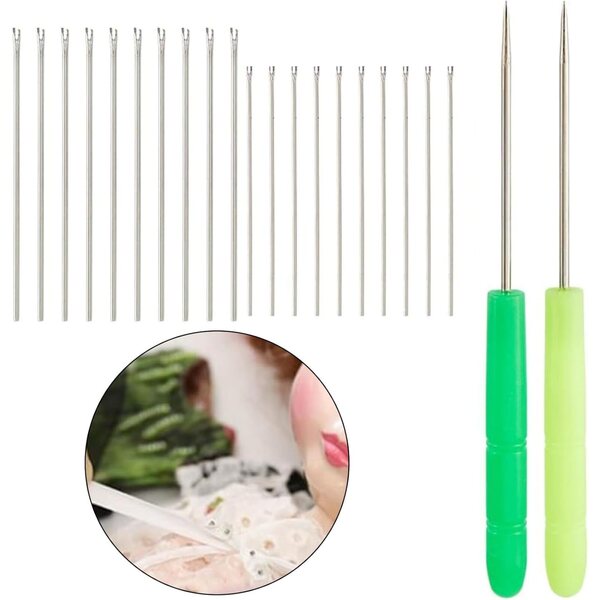 Professionelles Puppenhaarimplantat-Set mit farbigen, rostfreien Stahlnadeln