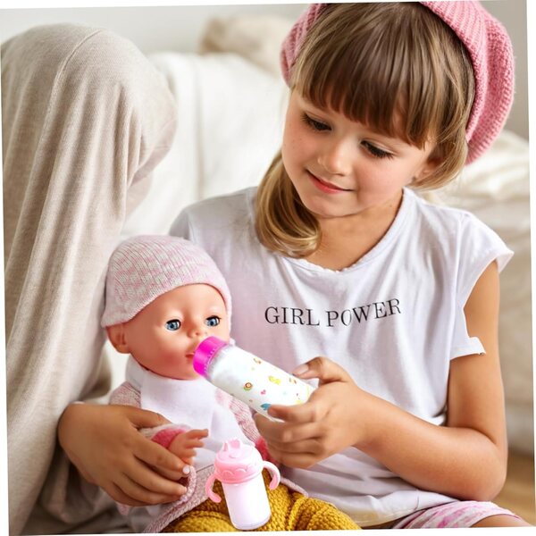 6-teiliges Puppenflaschenset mit Flüssigkeitsverschwindungseffekt, Kinderspielzubehör