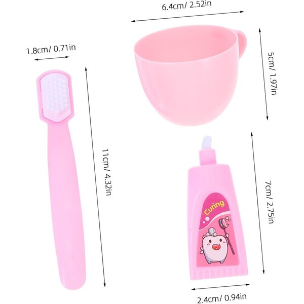 Beaupretty Set Accessori Miniature per bambole - Spazzolino e Dentifricio 18 pollici