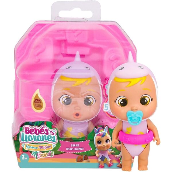 IMC Toys Cry Babies Beach Babies Finny – Puppe mit echten Tränen und 4 Überraschungen
