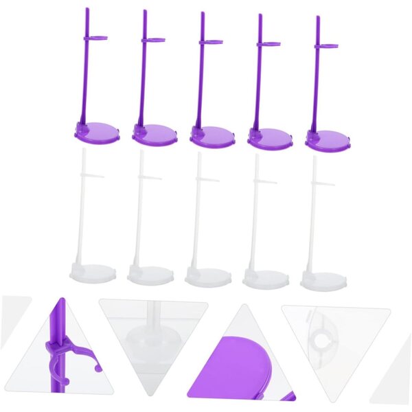 Set 30 Supporti per Bambole con Clip Trasparenti per Esposizione e Gioco