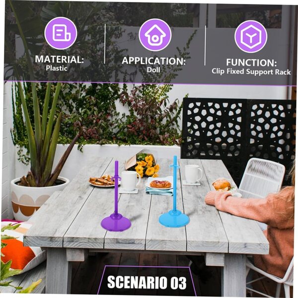 Set 30 Supporti per Bambole in Plastica Colorati - Stativi Espositivi Portatili