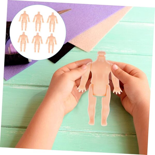 Corpi di Bambole DIY Beige in Plastica 20 pezzi per Bambini, Facili da Trasportare e Creatività