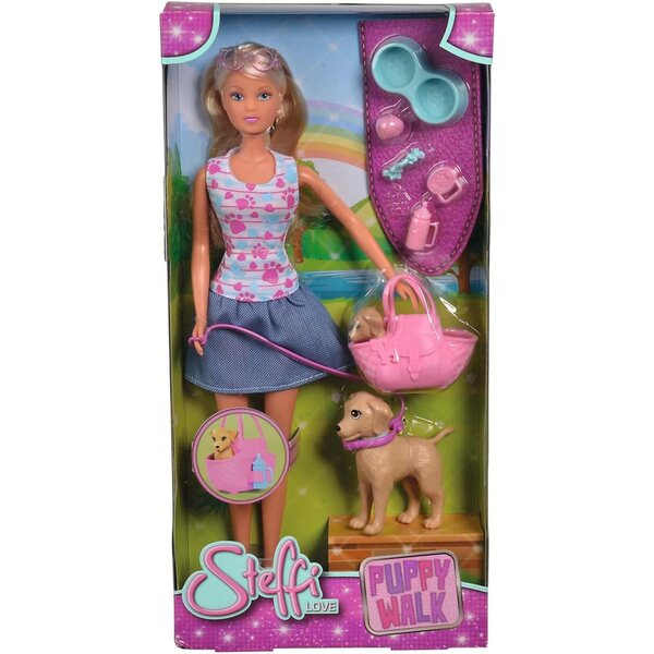 Steffi Love Simba mit Welpen und Modeaccessoires, 29 cm große Puppen für Kinder ab 3 Jahren
