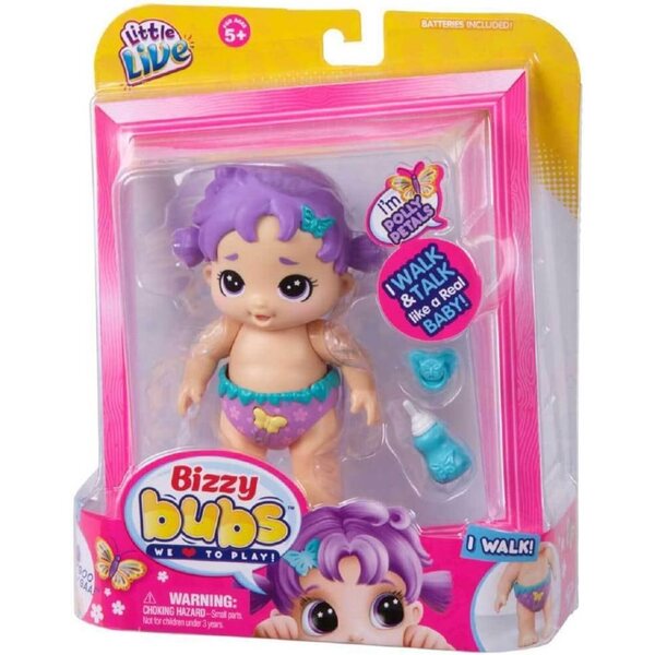 Little Live Pets Bizzy Bubs Papillette: Interaktive sprechende und laufende Puppe