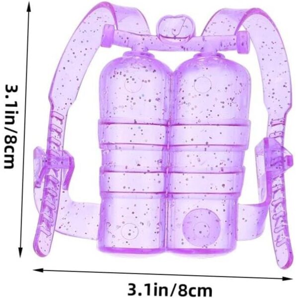 Set di 4 kit attrezzatura subacquea per bambole con bombole, maschere e pinne