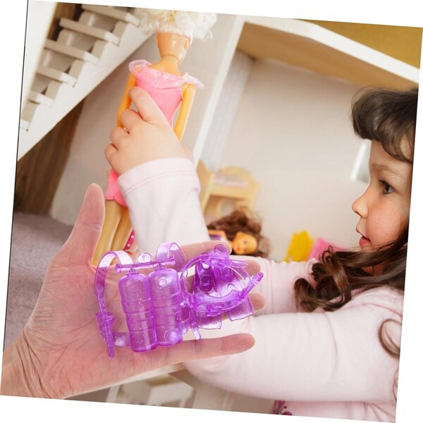 Set di 4 kit attrezzatura subacquea per bambole con bombole, maschere e pinne