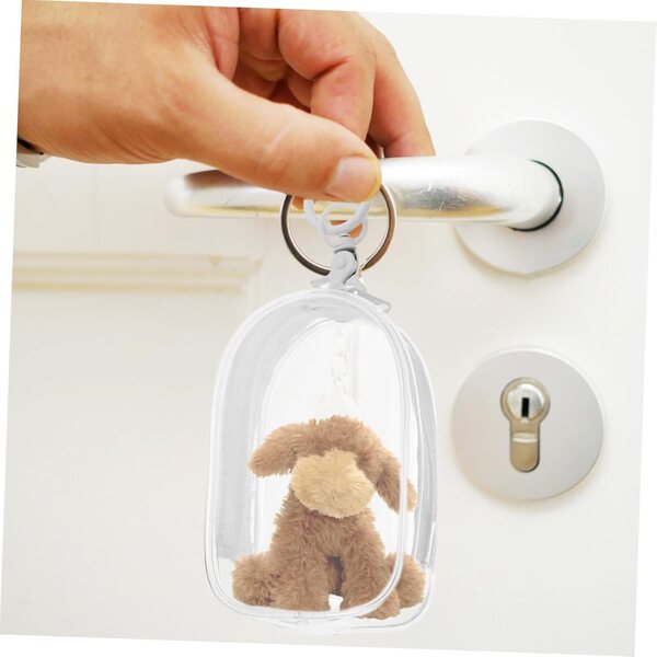 ABOOFAN Pochette Trasparente in PVC con Porta Chiavi per Figurine e bamboles