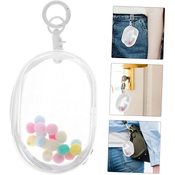 ERINGOGO Sac Trasparente PVC con Porta-chiavi per Esposizione e Organizzazione bambole