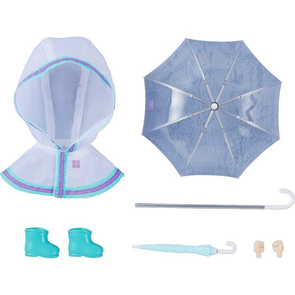 Good Smile Company Regenponcho-Set für Nendoroid mit Regenschirm und magnetischen Stiefeletten