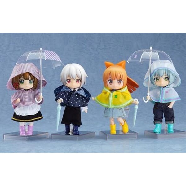 Good Smile Company Regenponcho-Set für Nendoroid mit Regenschirm und magnetischen Stiefeletten