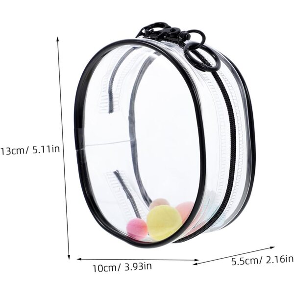 Gatuida Pochette Transparente PVC 10 cm per bambole con Porta Chiavi e Zip