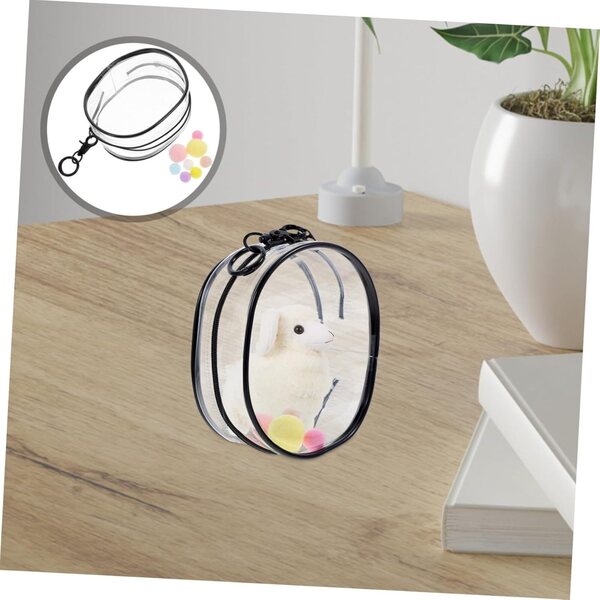 Gatuida Pochette Transparente PVC 10 cm per bambole con Porta Chiavi e Zip