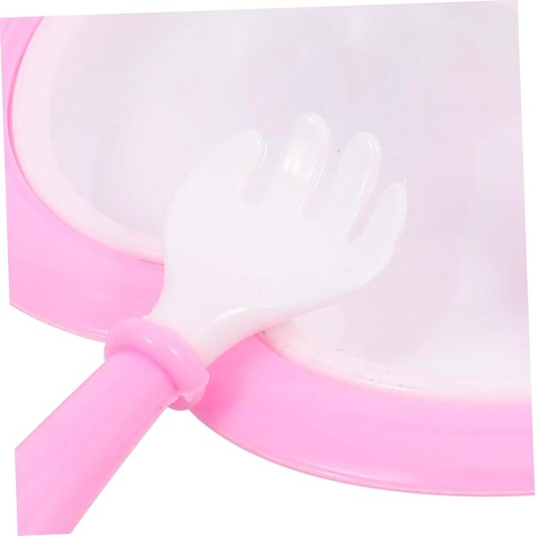 Set Accessori Miniatura per Bambole con Biberon, Piatto e Forchetta in Plastica