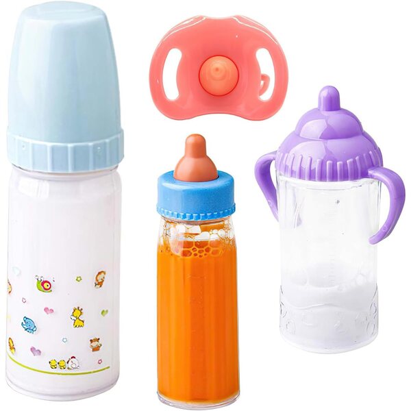 Biberon per Bambole 15,2 cm in PP con Accessori, Gioco di Ruolo e Coordinazione Bambini