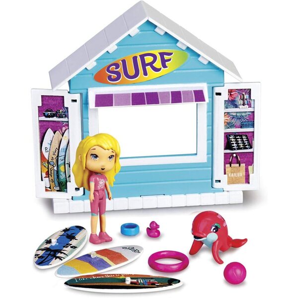 Mymy City Wendy Wave Shop – Surf-Set mit Figur, Brettern und Zubehör für Kinder ab 4 Jahren