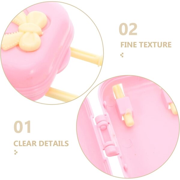 Set mit 4 Mini-Koffer 30 cm aus stabilem Kunststoff für das Puppenhaus, leuchtende Farben