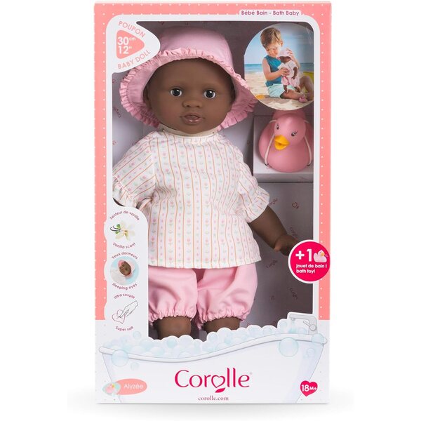 Corolle Babybadewanne Alyzée 30 cm – Babybadewanne mit Tulpen, ab 18 Monaten