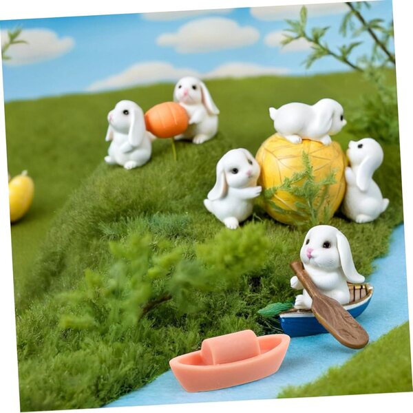 BESPORTBLE Mini Scultura in Resina Barca Jiangnan, 50 Pezzi Decorazione Casa e Ufficio