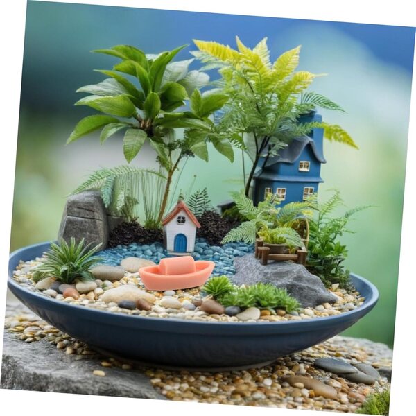 BESPORTBLE Mini Scultura in Resina Barca Jiangnan, 50 Pezzi Decorazione Casa e Ufficio