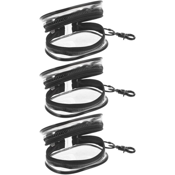 Set 3 Pochette Trasparenti in PVC per Bambole - Impermeabili con Cerniera e Gancio