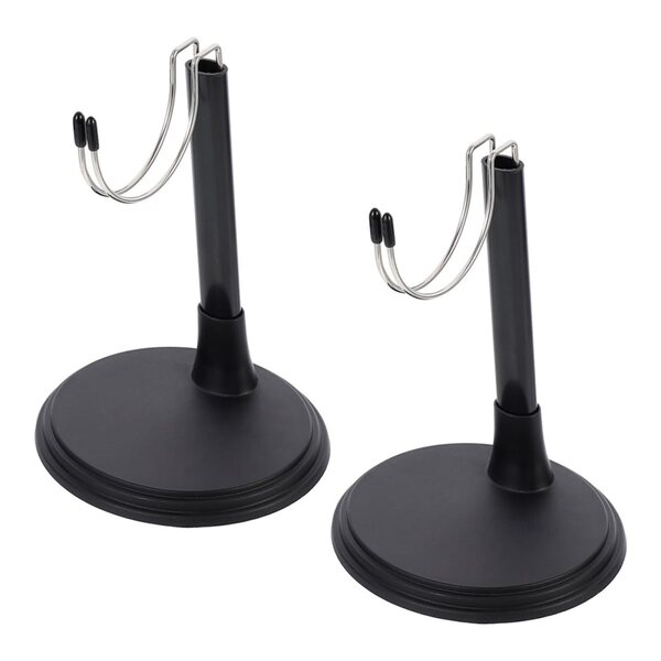Mobestech Set 2 Supporti Regolabili in PVC per Bambole e Figure - Nero