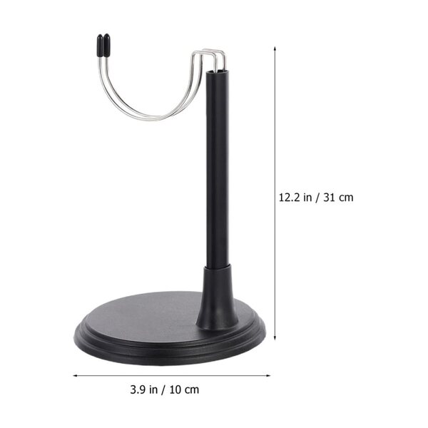 Mobestech Set 2 Supporti Regolabili in PVC per Bambole e Figure - Nero