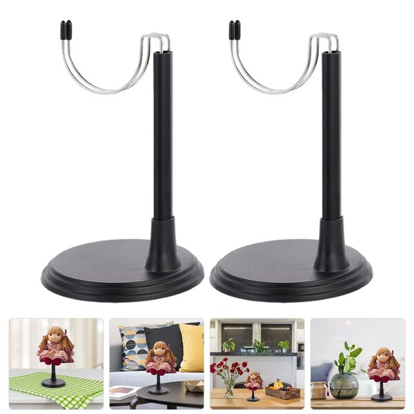 Mobestech Set 2 Supporti Regolabili in PVC per Bambole e Figure - Nero