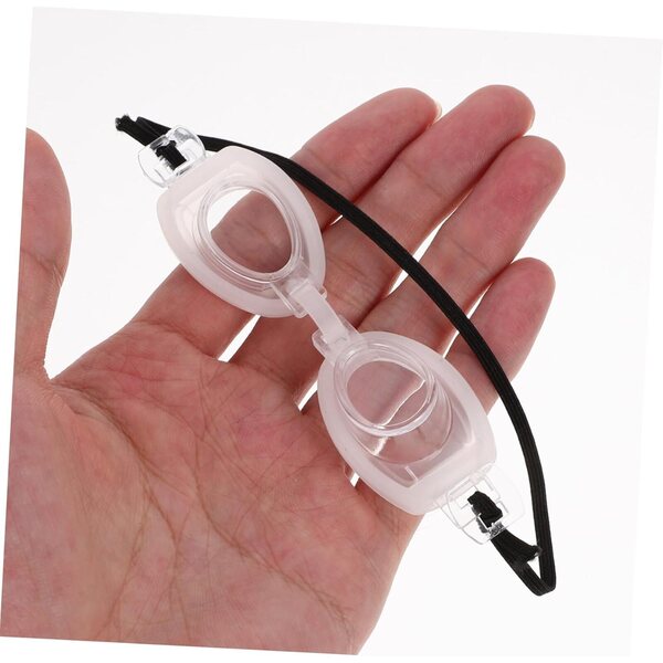 4 Mini Occhialini da Nuoto per Bambole in Plastica Bianca, Accessori Leggeri e Facili da Indossare