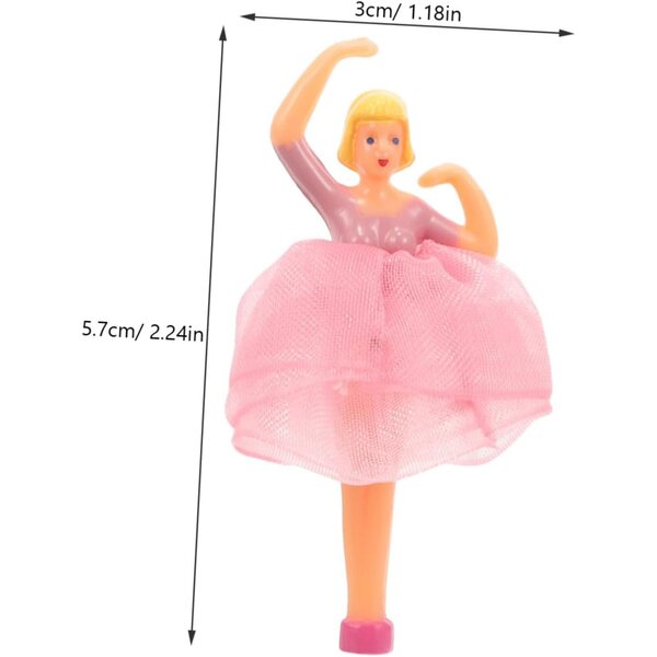 Set 5 Figurine Danza Balletto Rosa in Plastica per Decorazione Scatola Musicale