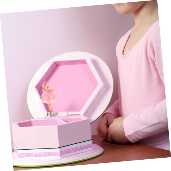 Set 5 Figurine Danza Balletto Rosa in Plastica per Decorazione Scatola Musicale